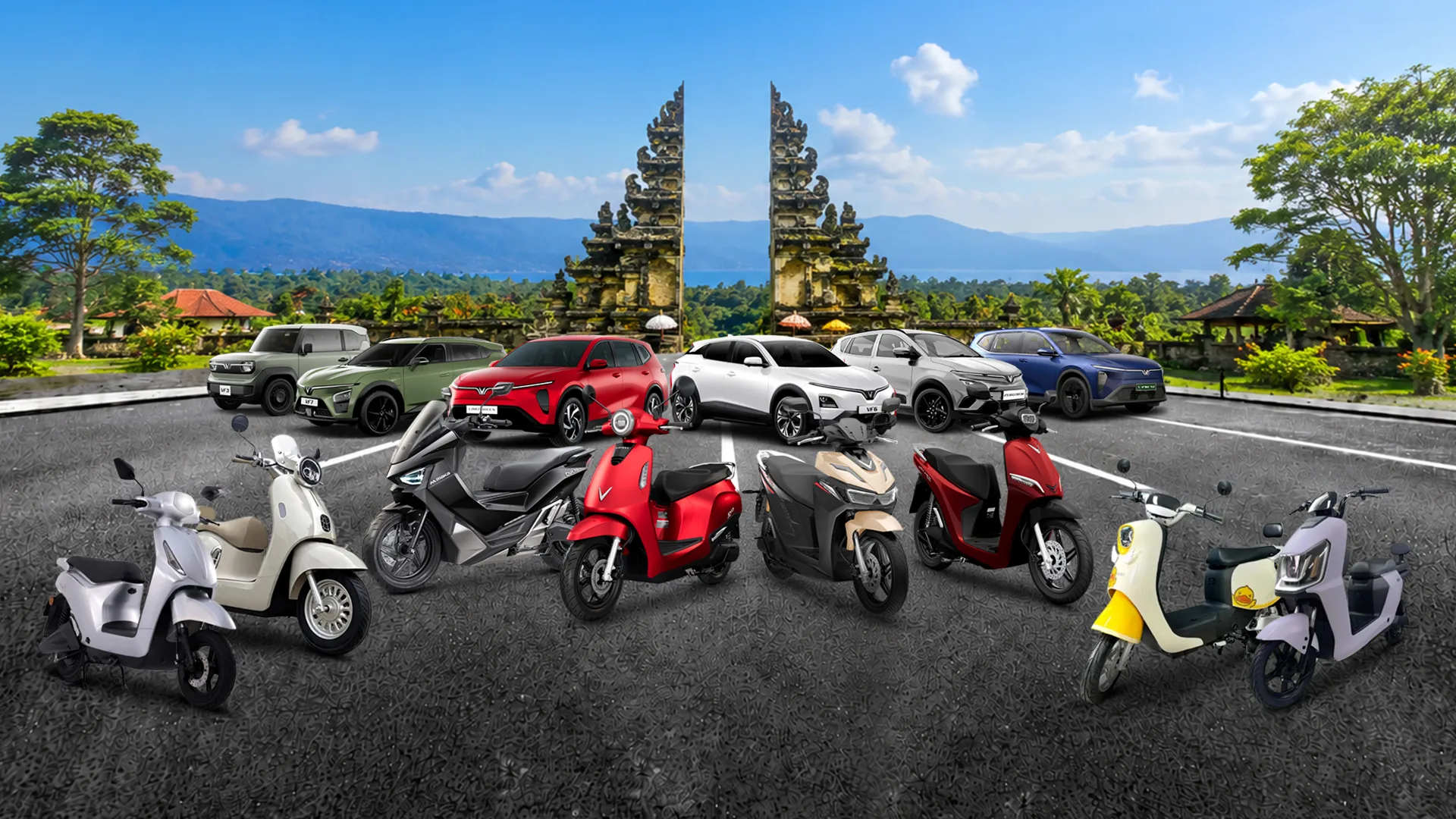 Deretan kendaraan listrik Raditya Bali di Bali